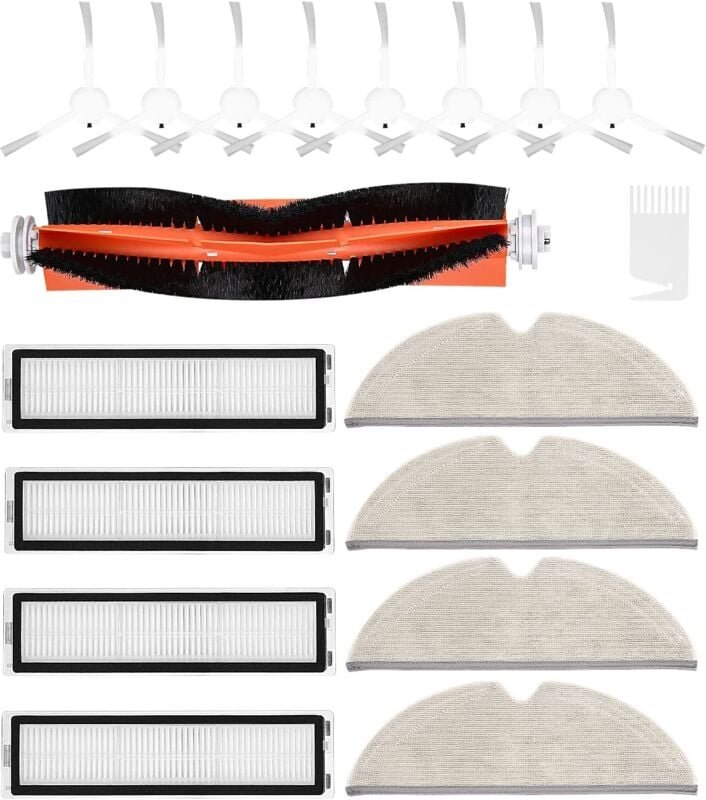 Staubsaugerteile-Zubehör für Dreame D9, D9 Max, D9 Pro, L10 Pro, 19 Ersatzteile, darunter 1 Hauptbürste, 8 Seitenbürsten...