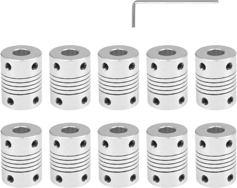 10 Stück flexible Kupplungen 5 mm bis 8 mm, NEMA 17-Wellen-Schrittmotor-Koppler, Verbindungsstück aus Aluminiumlegierung...