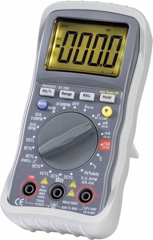 Voltcraft - AT-200 Hand-Multimeter digital KFZ-Messfunktion cat iii 600 v Anzeige (Counts): 4000