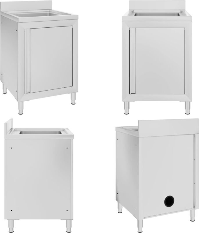 Gastro-Spülenunterschrank 60x60x96 cm Edelstahl - Spülenschrank - Spülenschränke - Home & Living