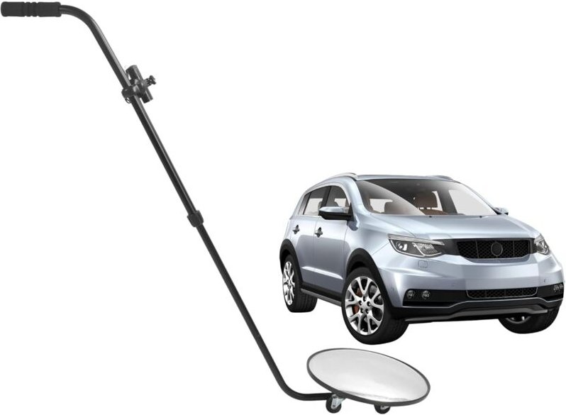 Teleskop-Inspektionsspiegel, Fahrzeuginspektionsspiegel mit verstellbarem Griff, 360°-Sicherheitsspiegel, mit LED-Licht ...