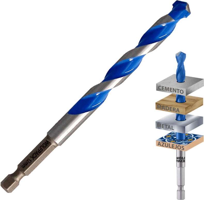 Broca Universal Hexagonal ø 12,0 mm. (Blister 1 pieza)