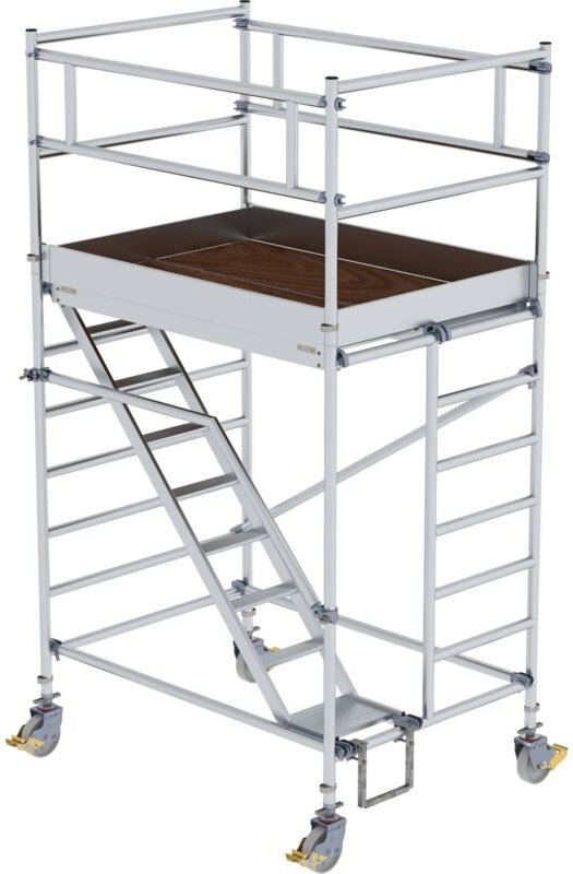 Rollgerüst 1,35 x 1,8 m mit Schrägaufstiegen Plattformhöhe 2,35 m - 167100 - Günzburger Steigtechnik