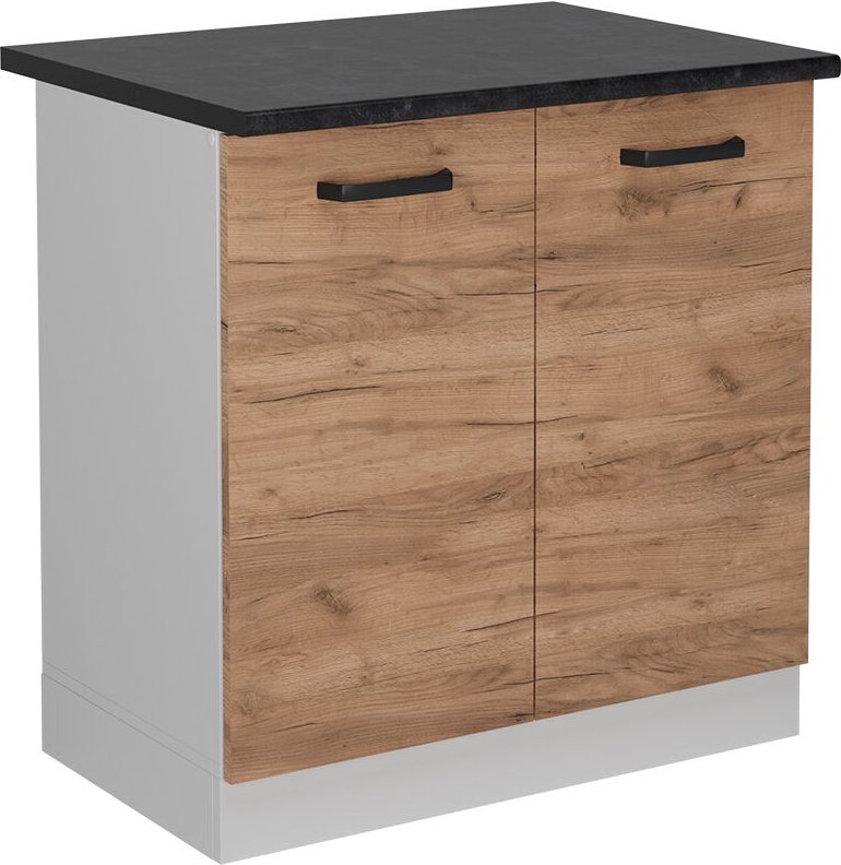 Vicco - Spülenunterschrank R-Line, Goldkraft Eiche, 80 cm ap Anthrazit