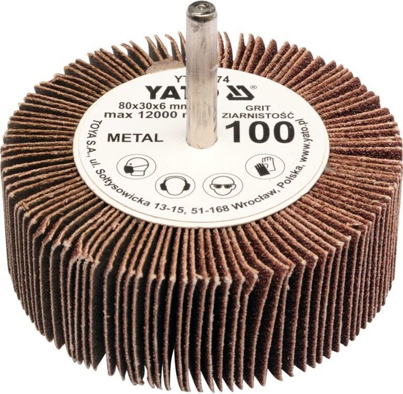 Yato - Fächerschleifscheibe mit Schaft. 80x30x6 p150 YT-83376