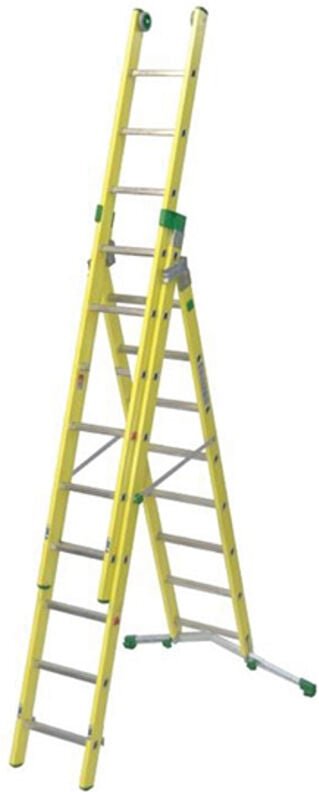 GFK-Elektrikerleiter 7+8+8 Sprossen, zu erreichende Höhe 5.24m - V260-3