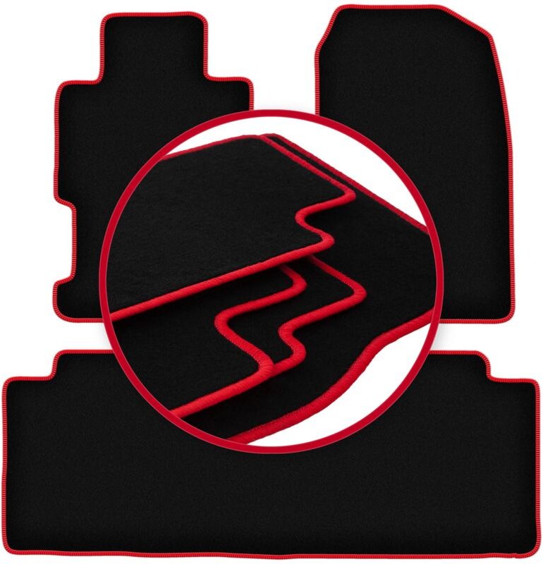 CARLUX-RED Auto-Fußmatten für: Honda Civic VII 5 Türen (2001-1007)