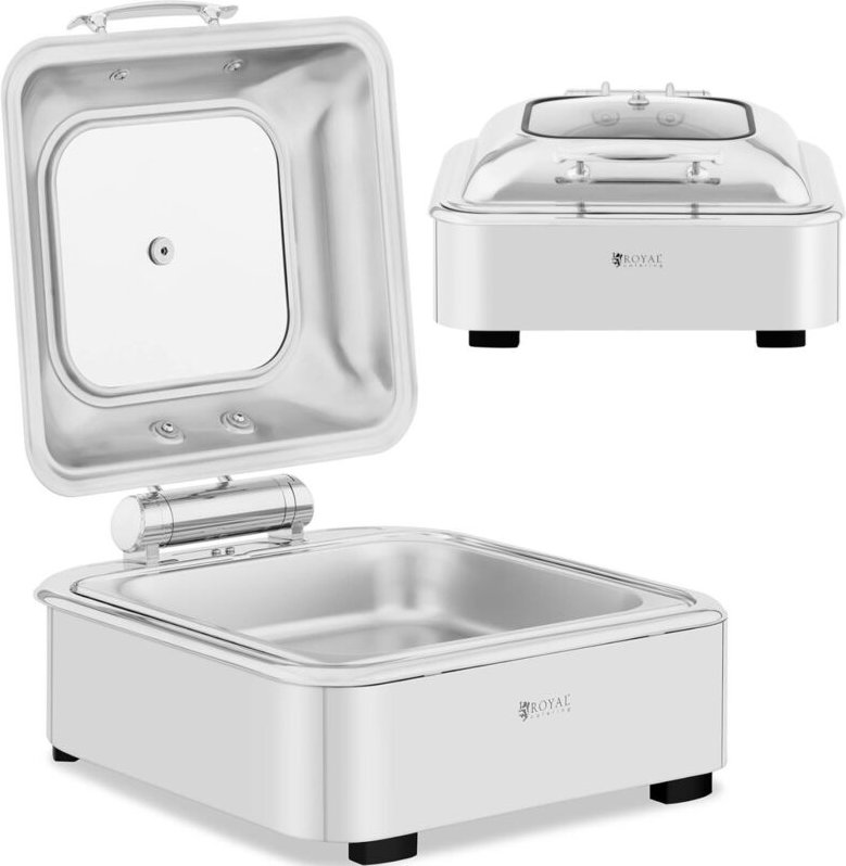 Royal Catering - Chafing Dish Warmhaltebehälter Rechaud gn 2/3 5,3 l Sichtfenster