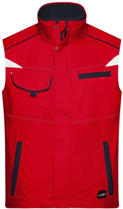 Thumbnail - James&nicholson - Funktionelle Weste im sportlichen Look JN850 Gr. s red/navy