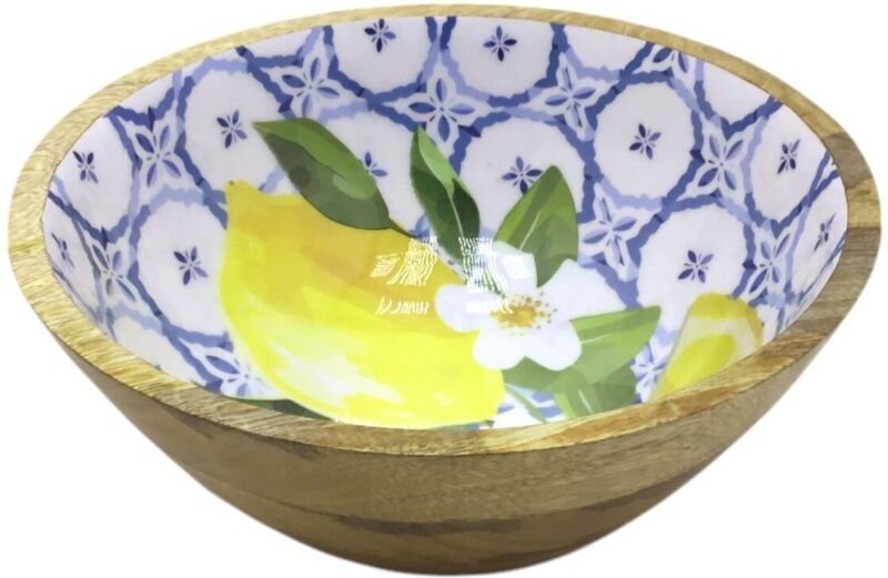 Mittelgroße Zitronenschale aus Holz, natürliche Küchendekoration, elegantes und funktionales Design, ideal für Obst