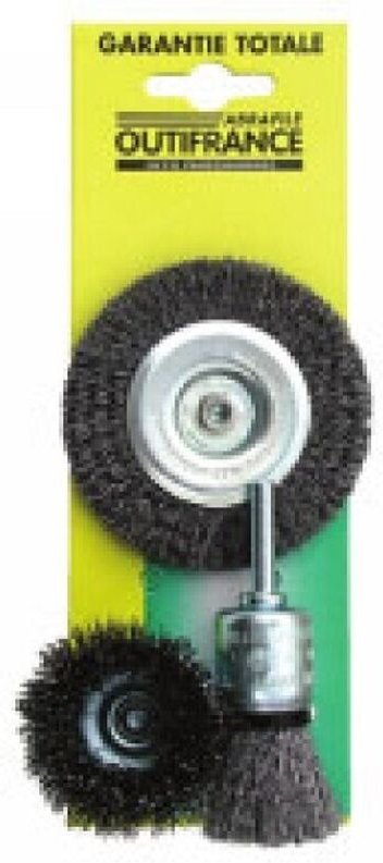 Set mit 3 rotierenden Metallbürsten Outifrance