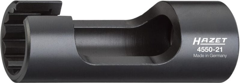 Einspritzleitungs-Schlüssel, Vierkant hohl 12,5 mm (1/2), Außen-Doppel-Sechskant Profil, 21 mm - Hazet