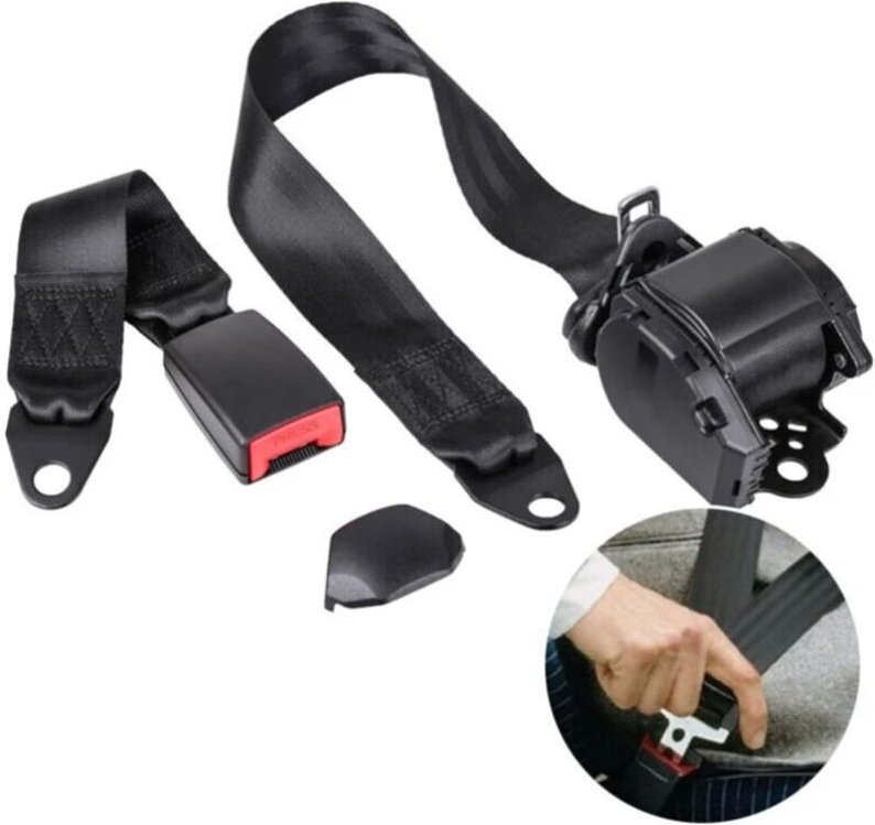 Cintura di sicurezza regolabile a 3 punti, cintura di sicurezza universale per auto, cintura di sicurezza telescopica au...