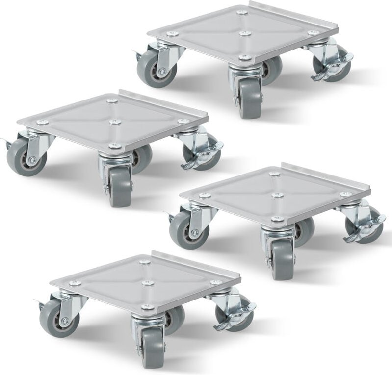 Swanew Möbelroller 4x Transportroller Möbelroller Schwerlastrollen Möbelhund Rollbrett Umzugsset 500 kg mit Lenkungsroll...