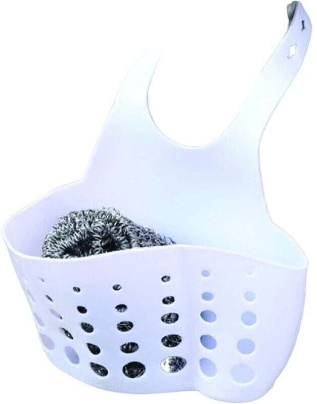 Panier Suspendu pour évier de Bain et Cuisine Accroche Robinet avec Support, Trous pour évacuation Sacs Robinet Rangemen...
