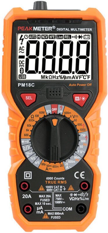 Digitalmultimeter PM18C AC DC Automatischer digitaler elektrischer Tester Berührungsloses Voltmeter Amperemeter Ohmmeter...
