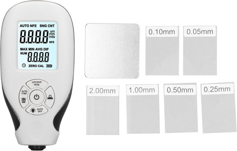 Schichtdickenmessgerät, Autolackmessgerät für Gebrauchtwagenkäufer, Messwerkzeug 02000um Weiß