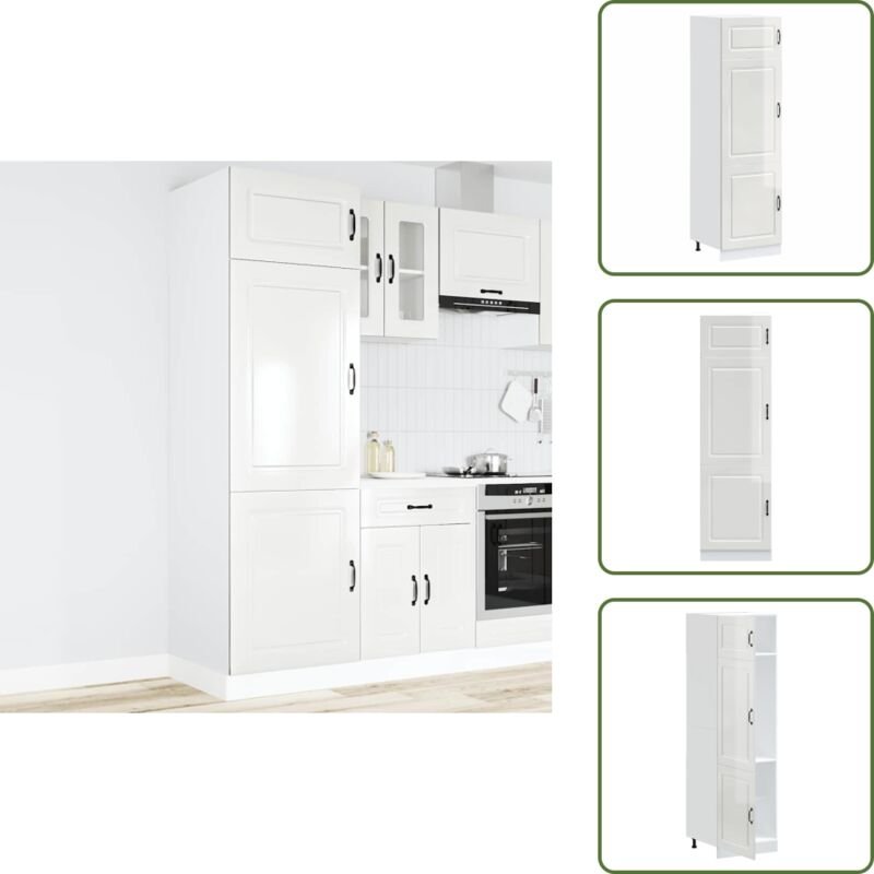 The Living Store - vidaXL Küchenschrank Kalmar Hochglanz-Weiß Holzwerkstoff