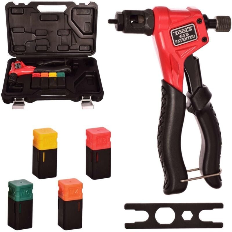 Handnietzange für Nietmuttern M3 M4 M5 M6 Set im Koffer