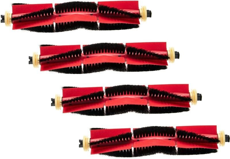4x Rundbürste Bürstenset kompatibel mit Xiaomi Roborock S6, S6 MaxV, S6 Pure Saugroboter - Rollenbürste, Hauptbürste - V...