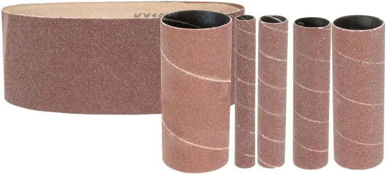 Güde - Schleifzubehör-Set 6-tlg. K240 Schleifhülsen Schleifband für Bandschleifer