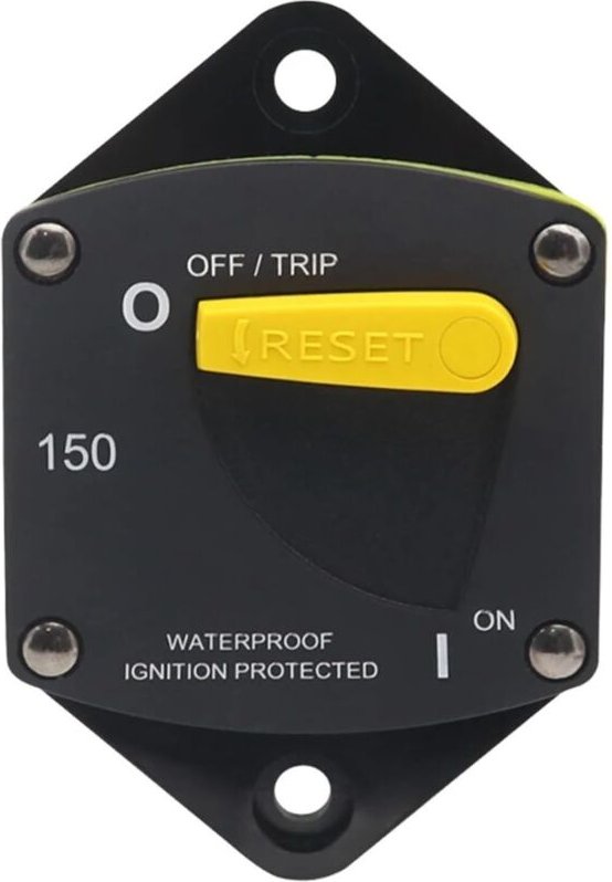 Rückstellbarer Sicherungsleistungsschalter DC 48 V AMP 150 A mit manueller Rückstellung, leitfähiger Schutz für Yachten,...