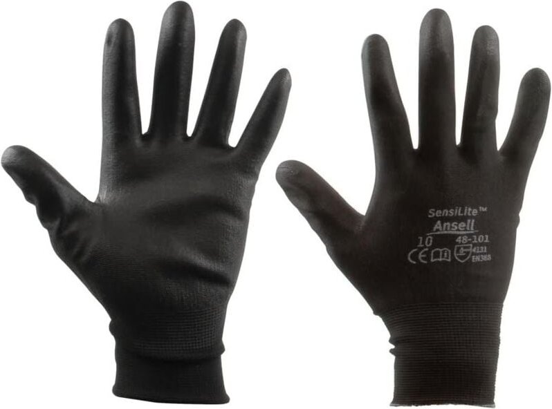 Thumbnail - SW-Stahl 11562L Nylon Feinstrickhandschuhe Größe 10/XL I schwarze Arbeitshandschuhe 1 Paar mit PU-Beschichtung
