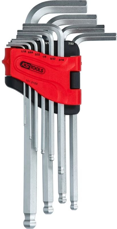 Kugelkopf-Innensechskant-Winkelstiftschlüssel-Satz, lang, 10-tlg