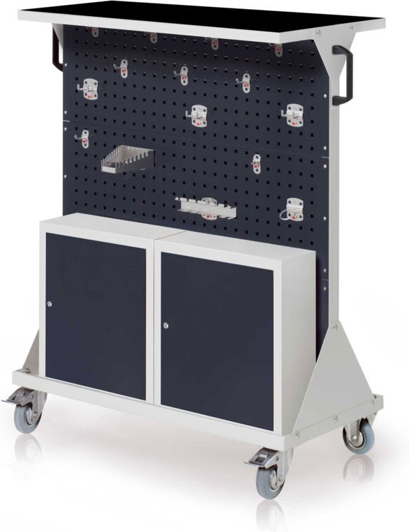 Kappes RasterMobil® mobiler Arbeitsplatzschrank Größe 3 1270x1000x500mm 24-teilig mit Auflageboden inkl. Riffelgummimatt...