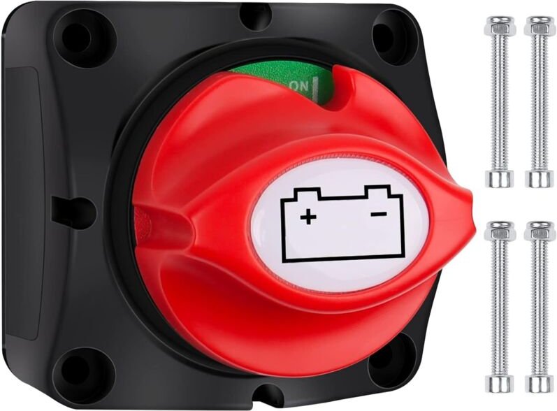 Batterietrennschalter 12V 24V 48V Batterietrennschalter 1-2-Beide-AUS, Batteriehauptschalter 275A Batterieschalter für Y...