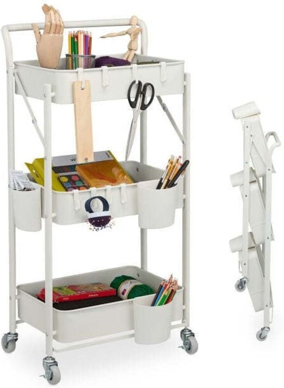 Zusammenklappbarer trolley mit 3 ablagen