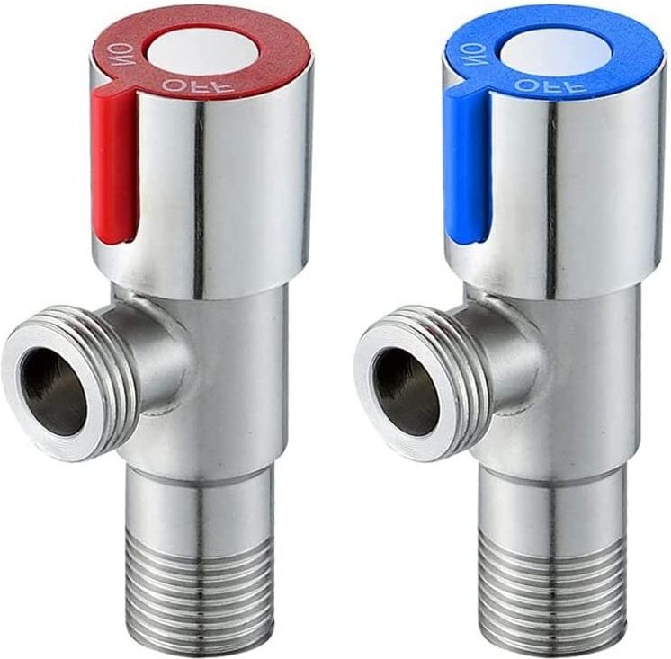 Alovez - Stück Eckventil, Wasserhahn-Eckventil, Eckabsperrventil aus Edelstahl, für Badezimmer, Toilette, Waschbecken, K...