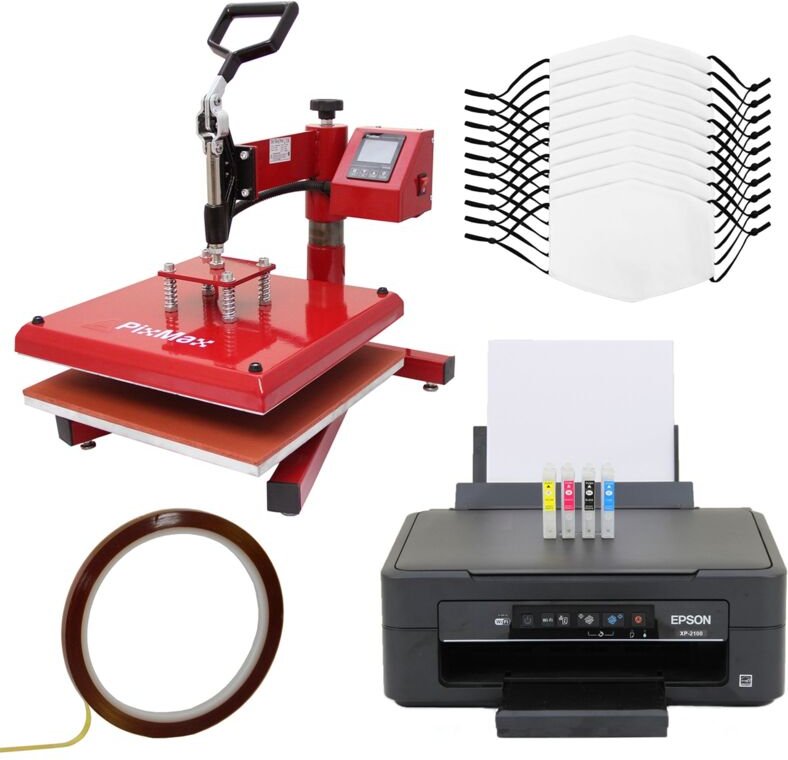 10 Sublimations Masken für den Sublimationsdruck blanko, Schwingpresse & Sublimations Drucker Mund-Nasenschutz Transferp...