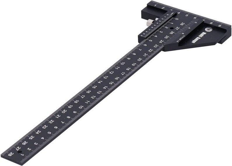 280 mm T-förmiges gerades Lineal, Anreißlineal für die Holzbearbeitung, Markierungs- und Messlehre aus Aluminiumlegierun...