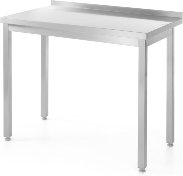 Küchenarbeitstisch, Stahl, wandmontiert, mit Kante, 120x60 cm - Hendi 811252