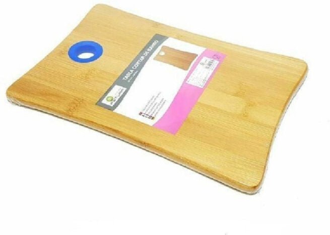 Trade Shop Traesio - Trade Shop - schneidebrett aus naturholz zum schneiden von gemüse, salami, fleisch, bambus, 25 x 17...