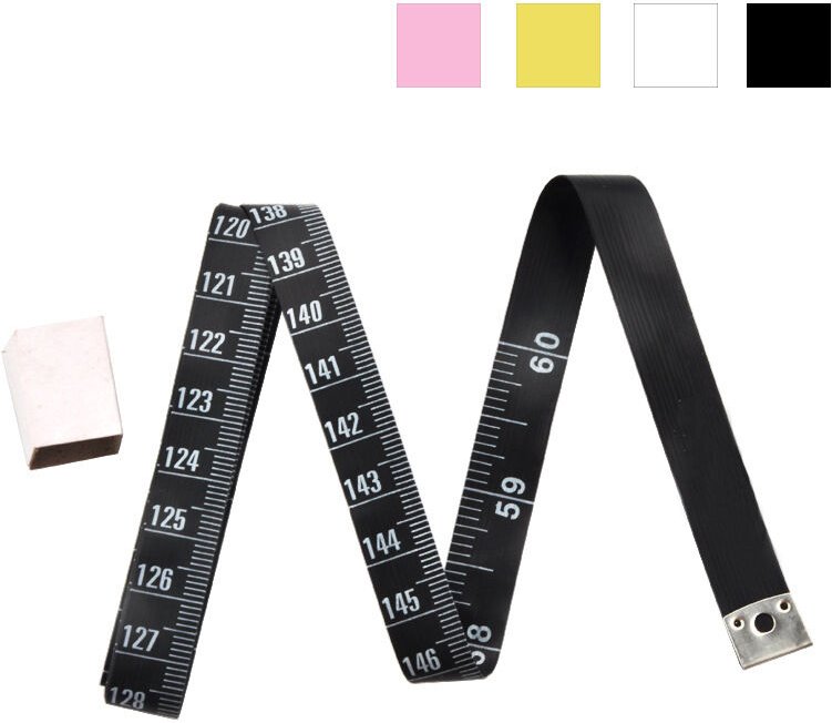 Jn.songs - Schneider Maßband, 150cm Massband 2 in 1 mit cm und Inch Teilung für Körpermaße - Schwarz