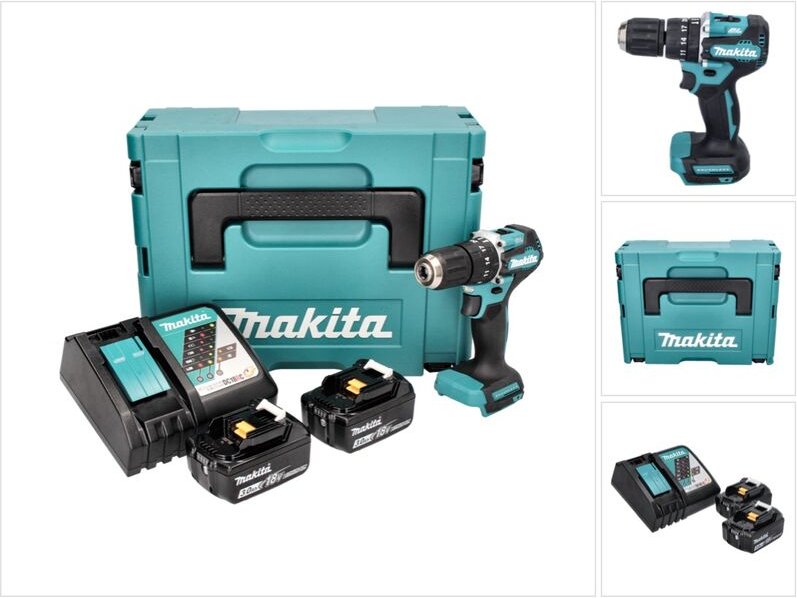Dhp 487 rfj Akku Schlagbohrschrauber 18 v 40 Nm Brushless + 2x Akku 3,0 Ah + Ladegerät + Makpac - Makita