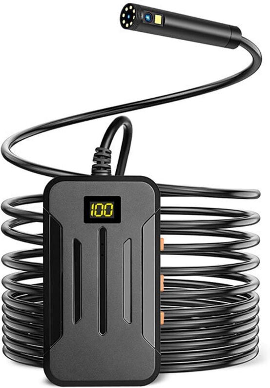 WiFi-Endoskopkamera, Industrie-Endoskop 1080P HD, Inspektionskameras mit Doppelobjektiv und 6 LED-Leuchten, 2600-mAh-Akk...