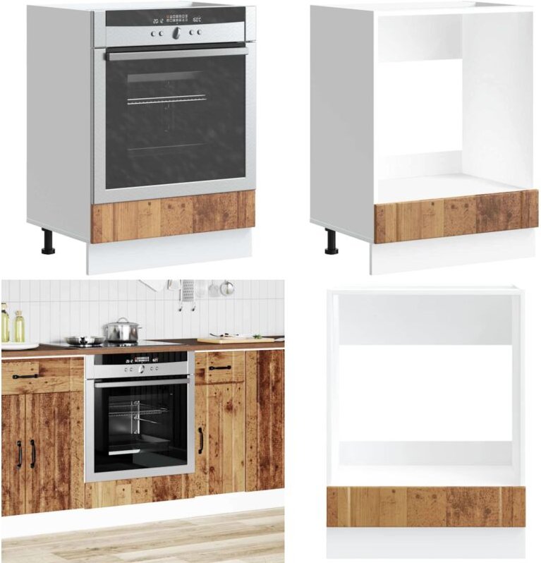 Herdumbauschrank Lucca Altholz-Optik Holzwerkstoff - Vidaxl