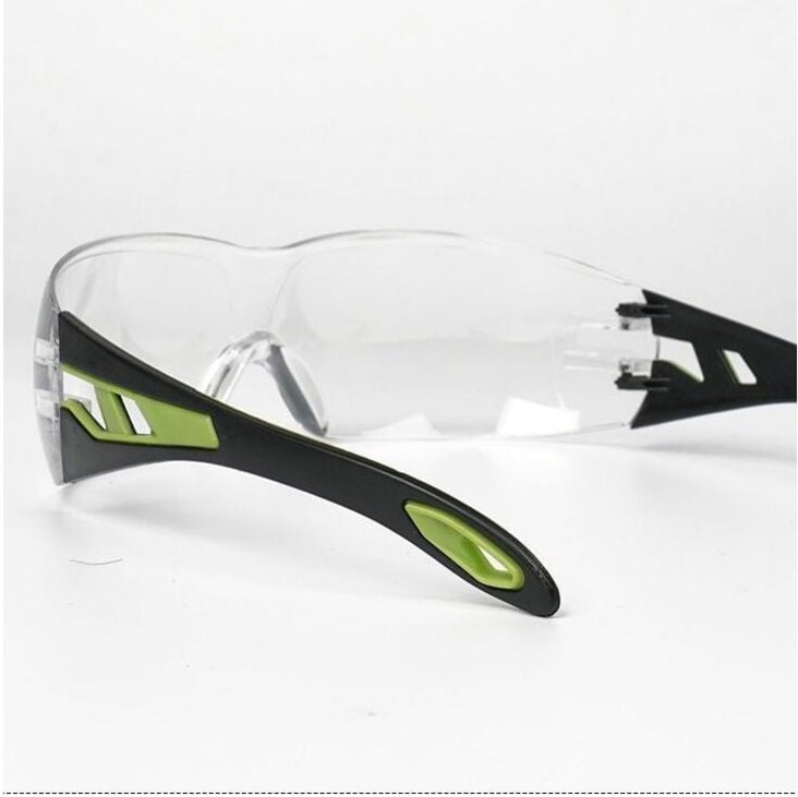 Csparkv - 14,5 × 11,2 × 4,5 cm)Schwarz/Grüne Schutzbrille – Klare Linse und Nasensteg aus Gummi – Sicherer Sitz – Kratzf...