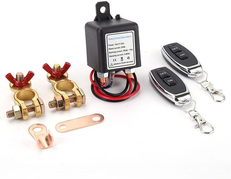 Autobatterie-Trennschalter mit Fernbedienung, Fernbatterie-Trennschalter, Kupferklemmen und Strom-Trennschalter für (12V...