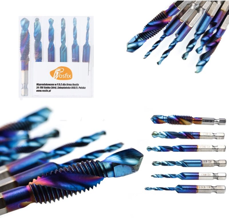 Satz Gewindebohrer 6-tlg. M3-M8 im blauen Gehäuse