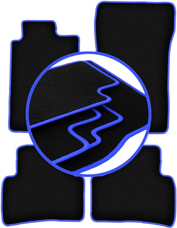 CARLUX-BLUE Autofußmatten für: Mercedes C W202 Kombi, Limousine (1993-2000)