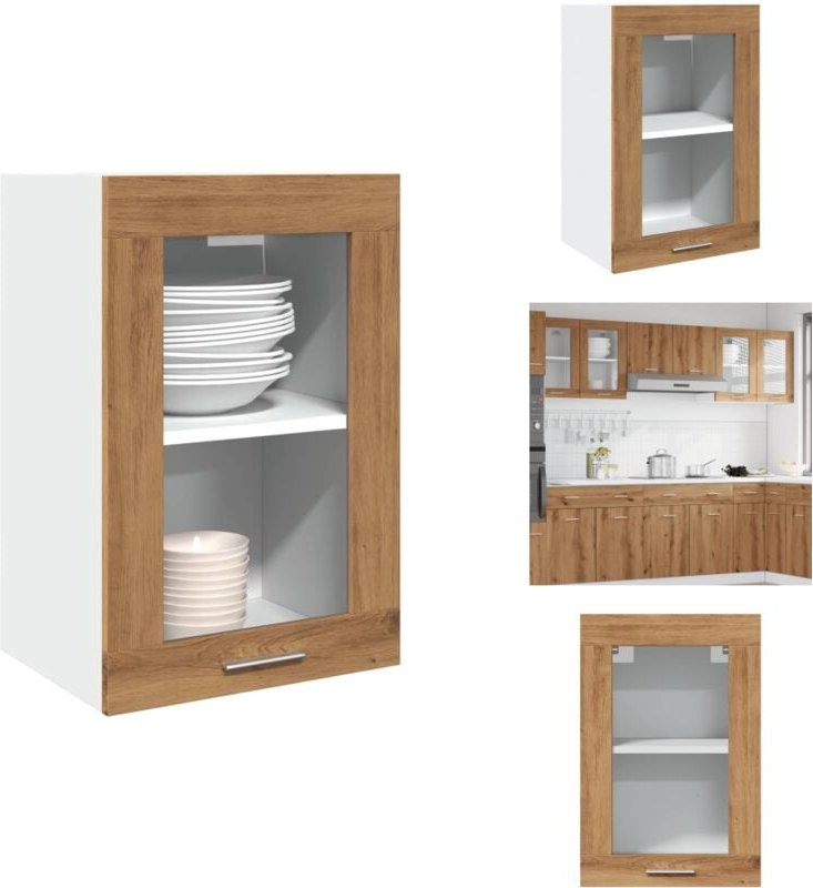 Hängeschrank Glas Artisan-Eiche 40x31x60 cm Holzwerkstoff - Hängeschrank - Hängeschränke - Küchenschrank - Küchenschrank...