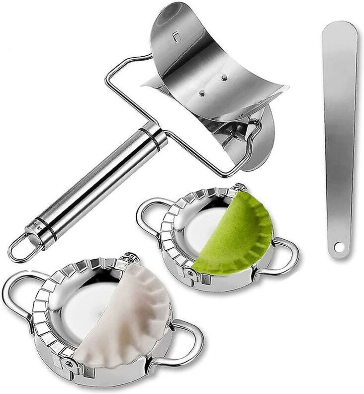 Woosien - Knödelmacher, 4 Stück, Empanada-Pressform und Ausstecher für Wonton Pie, Ravioli-Teig,