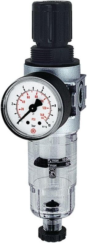 Filterregler »multifix-mini«, mit PC-Behälter, g 1/4, 0,1 - 3 bar - Riegler