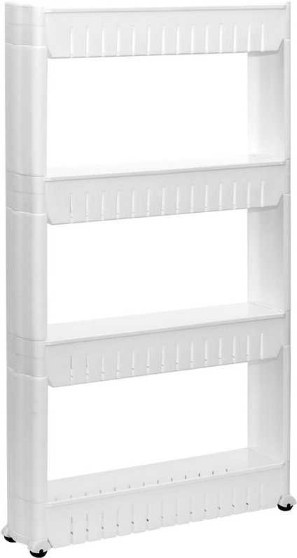 Eyepower - 4er Nischenregal 12,5 cm Schiebewagen Nischenwagen Kitchen Trolley Weiß Ablage