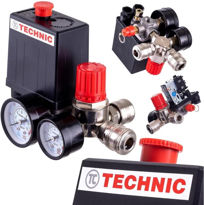 PL230-2 DRUCKSCHALTER 230V Druckschalter mit Reduzierstück + 2 Schnellverbinder