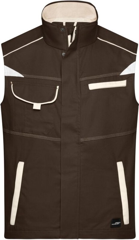 James&nicholson - Funktionelle Weste im sportlichen Look JN850 Gr. 3XL brown/stone